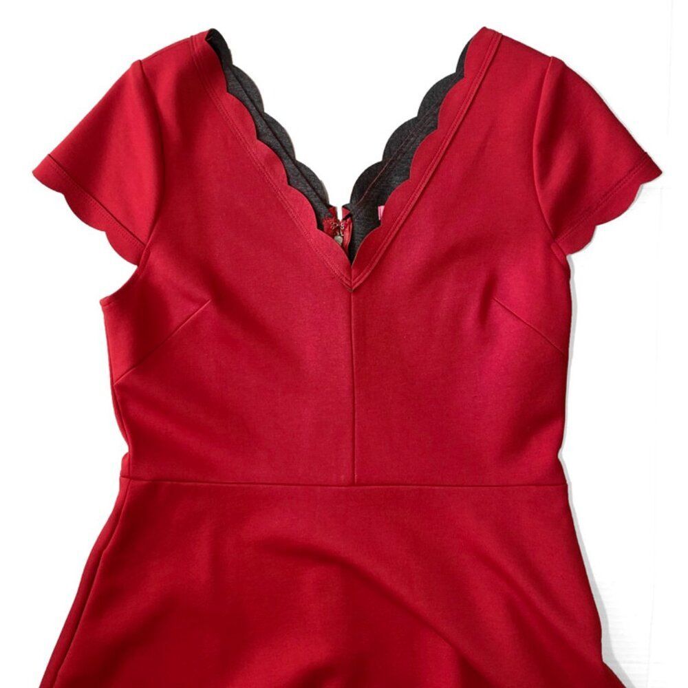 Betsey Johnson Scalloped Fit Flare Scuba Dress - Picture 4 of 9